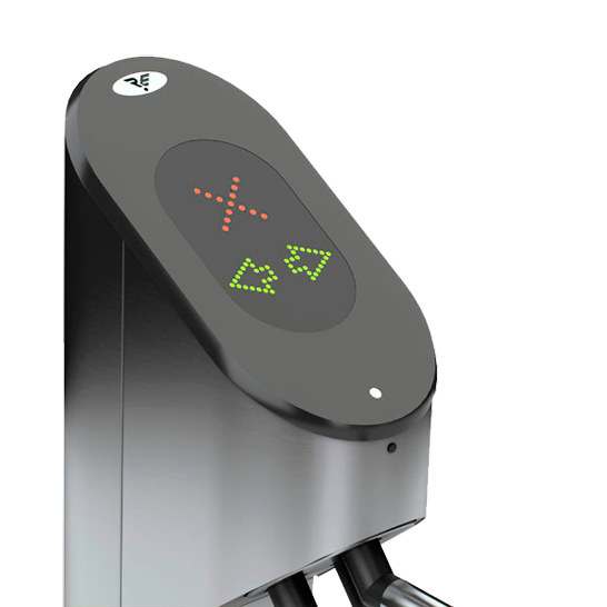 Турникет трипод, корпус из шлифованной нерж. стали; планки из шлифованной нерж. стали; светодиодное табло; пульт д/у; электропривод планок (автоматич. функция «Антипаника») + считыватель Mifare - 2 шт.