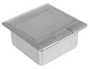 Лючок напольный, 4 модуля, выдвижной, алюминий, в бетон, серебрянный