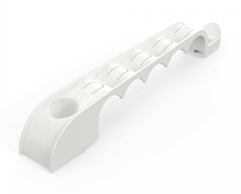 Держатель труб для прямого монтажа односторонний на 5 мест белый d20 (20шт/уп)