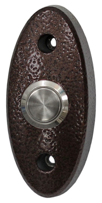 Кнопка металлическая, накладная, НР контакты, коричневая, размер: 72х32х24 мм