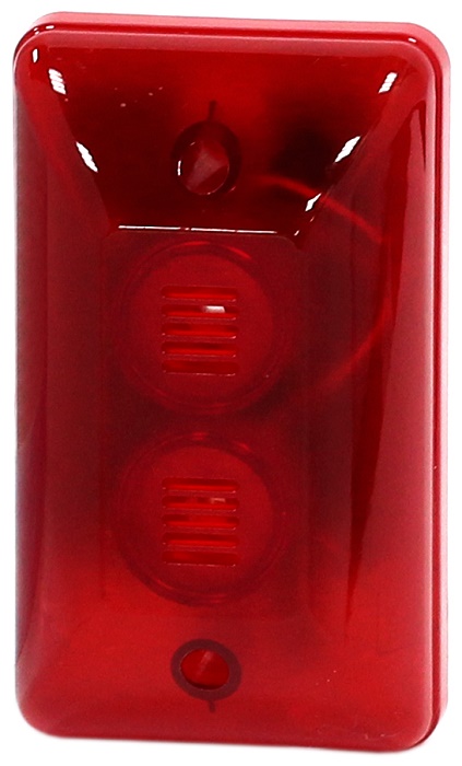 Строб-лампа с сиреной, красная, 12 В (DC), 105 db