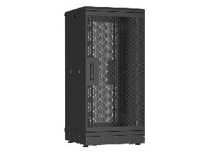 Напольный шкаф 19", 24U, перфорированные двери, металлические стенки, Ш600хВ1212хГ600мм, в разобранном виде, черный