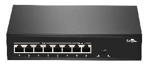 Неуправляемый коммутатор, 6 RJ-45 POE портов (10/100 Мбит/с), 2 RJ-45 Uplink порта (10/100 Мбит/с), бюджет на порт до 30 Вт, общий бюджет до 75Вт.