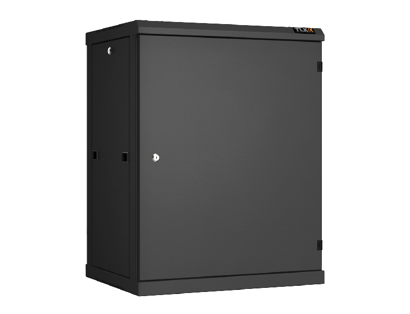 Настенный разборный шкаф TLK 19", 15U, металлическая дверь, Ш600хВ770хГ450мм, 2 пары монтажных направляющих, черный