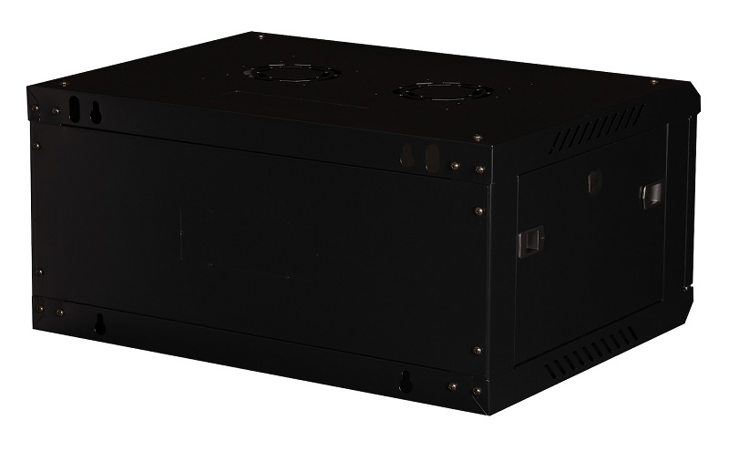 Шкаф 19" телекоммуникационный настенный, 4U 280х600х450 мм, дверь металл, черный