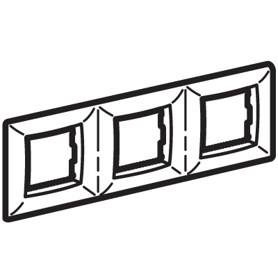 Рамка на 2+2+2 модуля (трехместная), белая, RAL9010, Bravo