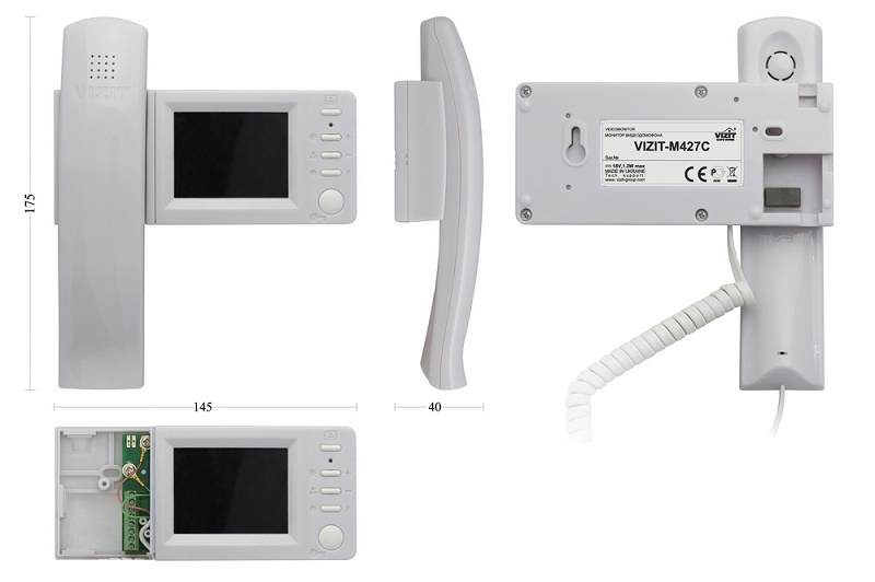 Монитор цветного изображения (PAL, 2,7") для многоабонентского видеодомофона. Возможность подключения кнопки "Звонок". 15-28VDC. Возможна совместная работа с БКМ-440(М), БКМ-441, БКМ-444. Цвет корпуса - белый, цвет трубки- белый.