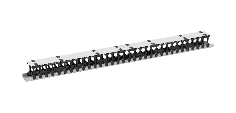 Органайзер кабельный вертикальный, 33U, для шкафов серий TFR-R, TFI-R и TFA, Ш97хГ110мм, металлический, с пластиковыми пальцами, с крепежом, цвет серый