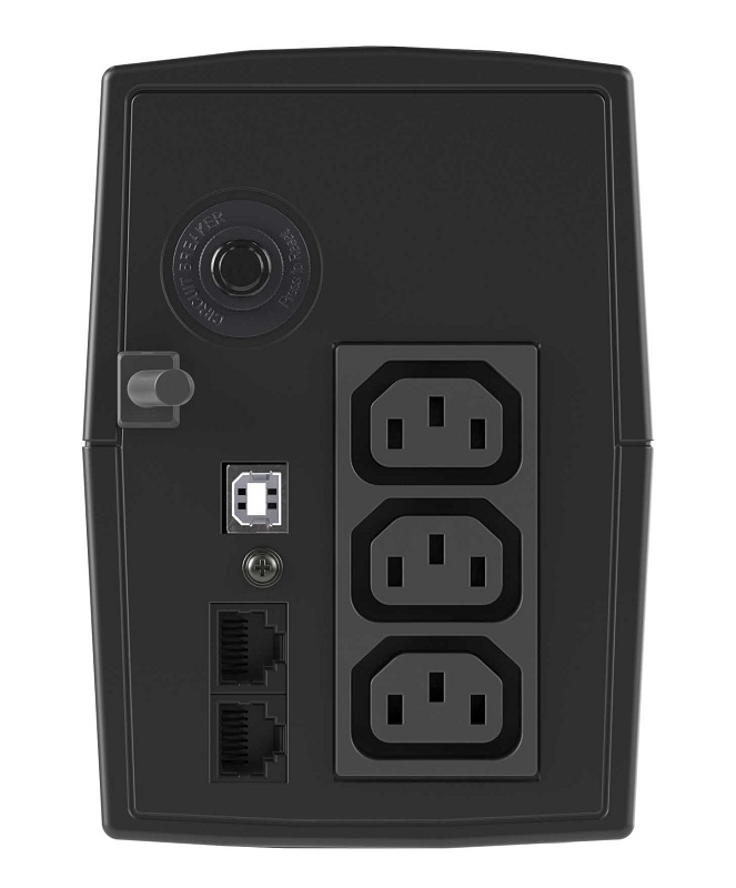 Линейно-интерактивный ИБП ДКС серии Info LCD, 800 ВА/480 Вт, 1/1, 3xIEC C13, USB + RJ45, LCD, 1x8Aч