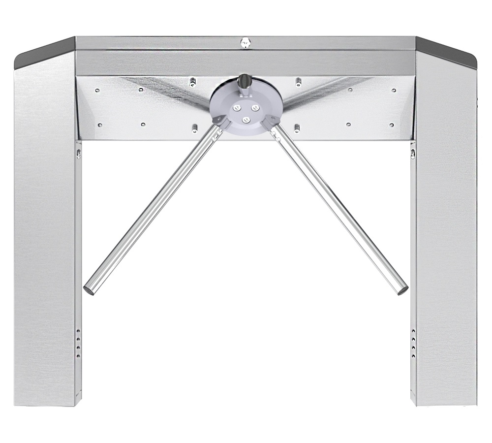 ТУМБОВЫЙ Турникет-трипод 1250х285х965. эл/мех с автоматическими планками "антипаника" Исполнение: нержавеющая сталь, Комплектация: комплект считывателей (HID, E-Marine), планки 650мм, пульт управления с кабелем, ИК-пульт, всепогодное исполнение, "сухие контакты на плате управления".