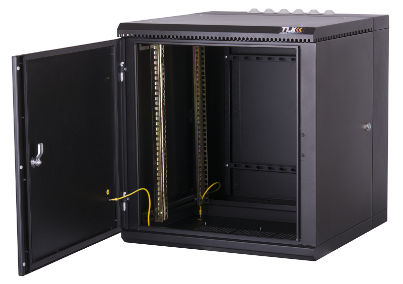 Настенный двухсекционный&nbsp;&nbsp;шкаф 19", 12U, металлическая дверь, промышленный, степень защиты IP55, Ш600хВ638хГ600мм, черный.