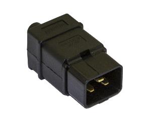 Разъем IEC 60320 C20 220В 16A на кабель, контакты на винтах, прямой