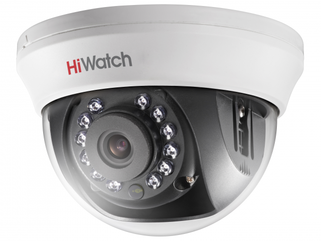5Мп внутренняя купольная HD-TVI камера с ИК-подсветкой до 20м, 1/2.7" CMOS; объектив 3.6мм; угол обзора 80.1°
