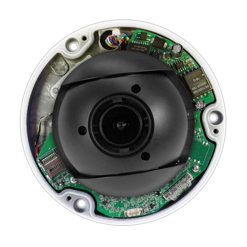 Вер.2 Поворотная купольная сетевая видеокамера, 2 Мп, объектив 2,7– 11 мм (4х оптический zoom); H.265/H.264/MJPEG, Micro SD; DC12V, PoE; IP66; IK10; -30°C ~ +60°C