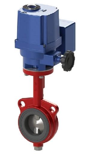 Затвор дисковый с электромеханическим приводом, диаметр DN 200, материал корпуса чугун, контроль положения