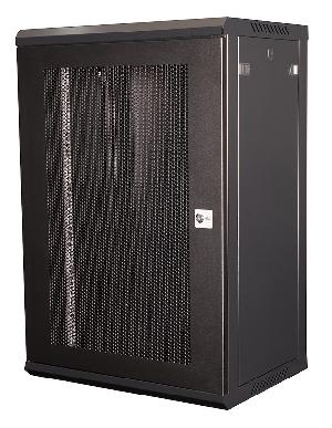 Шкаф 19" телекоммуникационный настенный, 18U 901х600х450 мм, дверь перфорация, черный