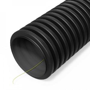 Труба гофрированная двустенная ПНД гибкая тип 450 (SN12) стойкая к ультрафиолету с/з черная d110 мм (50м/уп)