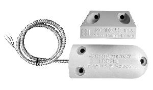 Извещатель охранный магнитоконтактный, АБС пластик, Переключающие, рабочий зазор не менее 15 мм. неразборный, вывод двойная изоляция. Защитный рукав из металла.