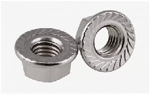 Гайка с насечкой, препятствующей откручиванию оцинкованная М6 (DIN 6923) (100 шт/уп)