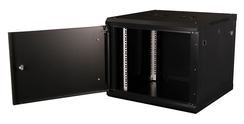 Шкаф 19" телекоммуникационный настенный, 9U 501х600х600 мм, дверь металл, черный