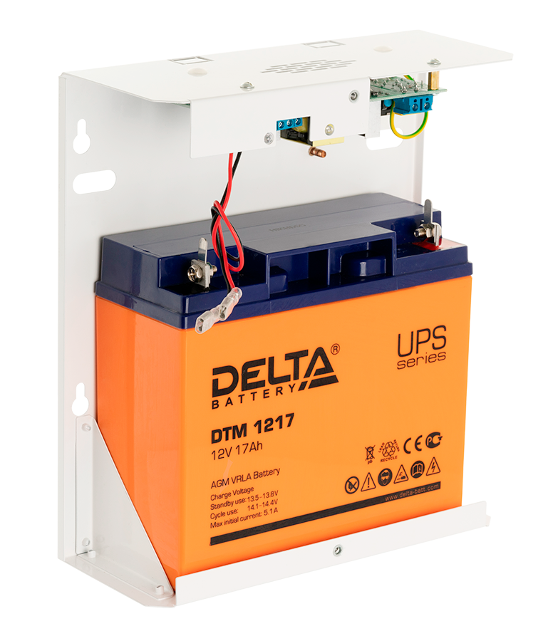 Блок бесперебойного питания, металлический корпус 12В. 3А. Рекомендуемая емкость АКБ 17А*ч. от -15 до +50°С. 250х220х88мм. Масса 1,2кг