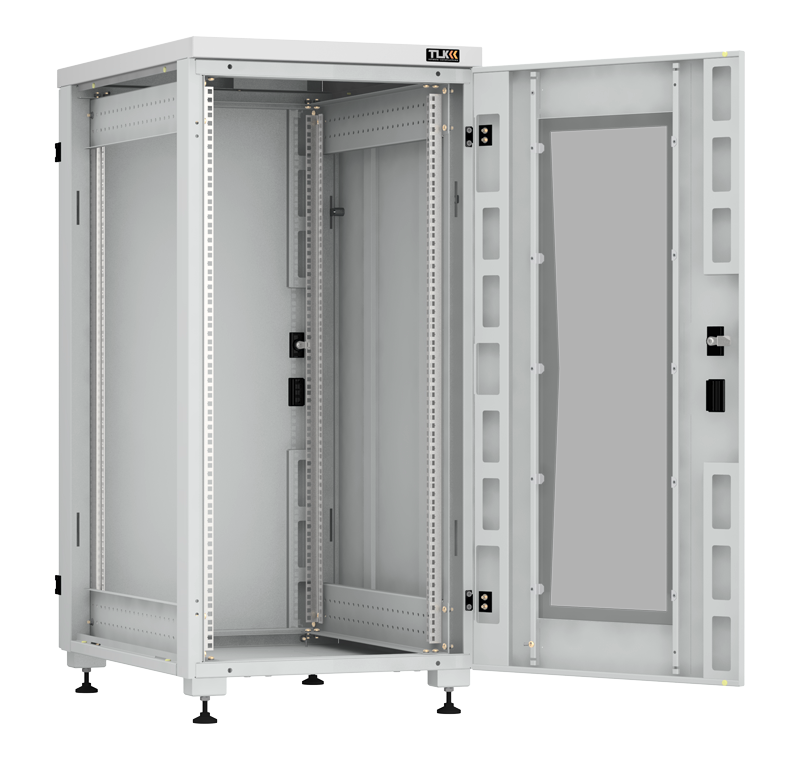 Напольный шкаф серии 19", 18U, металлическая передняя и задняя дверь, цельнометаллические стенки, Ш600хВ974хГ600мм, в разобранном виде, серый