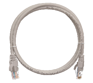 Коммутационный шнур U/UTP 4 пары, Кат.5е, 2хRJ45/8P8C, T568B, Molded, PVC, серый, 20 метров
