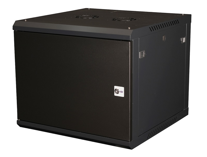 Шкаф 19" телекоммуникационный настенный, 9U 501х600х600 мм, дверь металл, черный