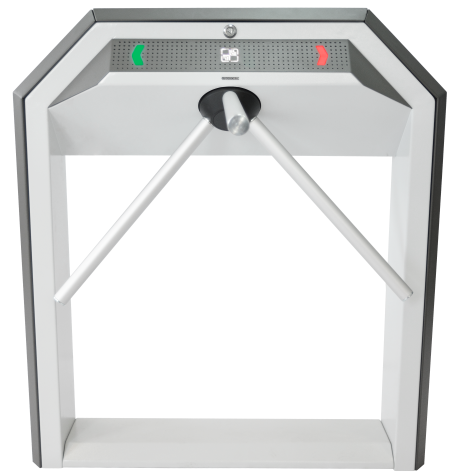 Тумбовый турникет трипод. Состав: стойка турникета с контроллером, табло индикации.