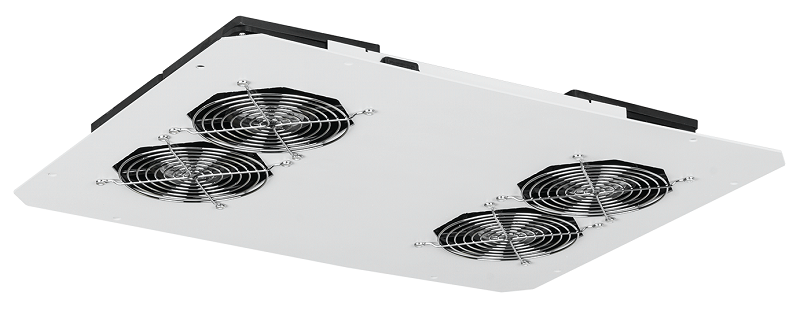 Вентиляторный блок для напольных шкафов серий TFR, TFL, TFA, 4 вентилятора, нижние решетки пластиковые с фильтром, без шнура питания, серый