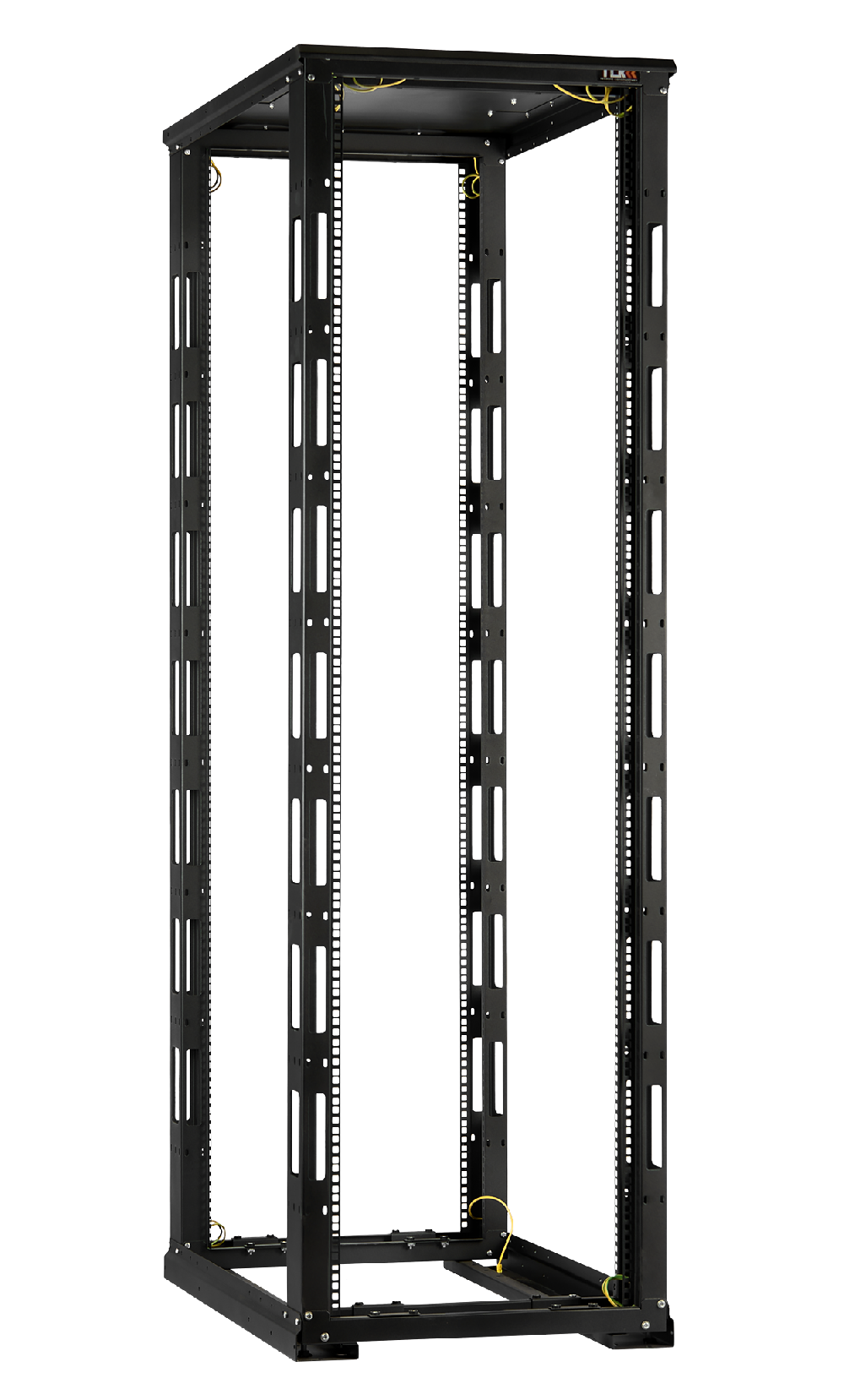 Монтажная стойка двухрамная с разборной рамой 19", 33U, Ш600xВ1595xГ1000мм, с крышей, в разобранном виде, черный