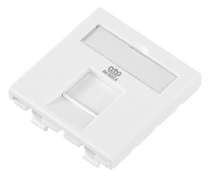 Адаптер 45х45 мм для модуля Keystone, 1 порт, шторка, белый