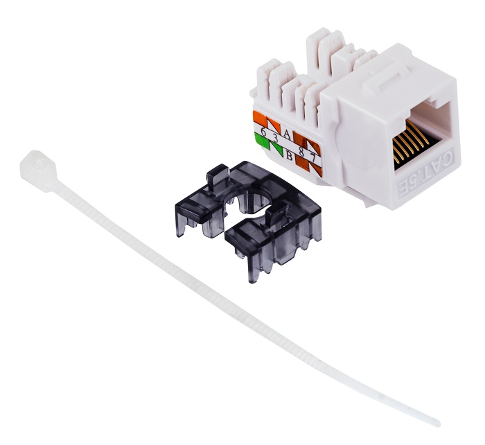 Модуль Keystone кат.5e, UTP, 1xRJ45, T568A/B, 90, белый