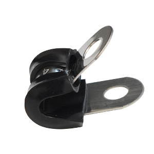 Металлический обрезиненный хомут для крепления термокабеля, цена за 10 шт.