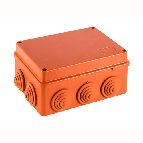 JBS150 Коробка огнестойкость E110, о/п 150х110х70мм, без галогена,10 вых., IP55, 8P, (1,5-4мм2), цвет оранж<br />
