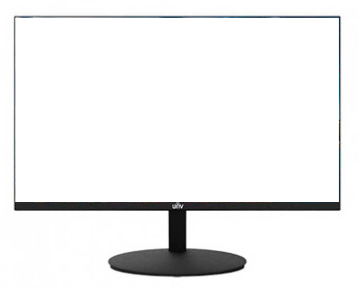 Монитор Uniview, 23.8", тип матрицы VA, 1920х1080; яркость 250 кд/м2; контрастность 1000:1; время отклика 14 мс; частота обновления 60 Гц, угол обзора 178 °, интерфейсы: 1 HDMI, 1 VGA, Audio In, Speaker 2*1.5W, AC 100В-240В; VESA 100х100; вес 3,3 кг.