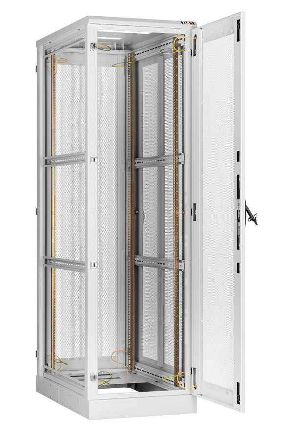 Напольный шкаф 19", 42U, перфорированные стенки и двери, Ш600хВ2060хГ1000мм, в разобранном виде, серый