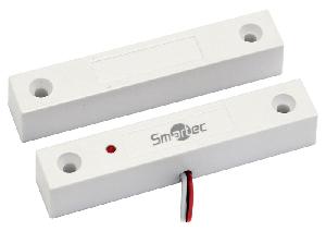Магнитоконтактный датчик, СИД индикация, белый, накладной для деревянных дверей, зазор 25 мм