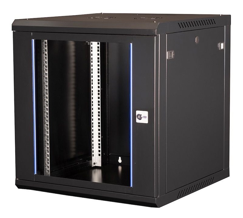 Шкаф 19" телекоммуникационный настенный, 12U 635х600х600 мм, дверь стекло, черный