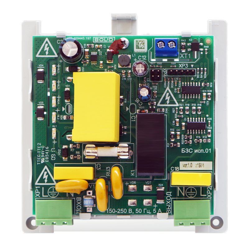 Блок защитный сетевой интеллектуальный - для защиты приборов (мощностью до 1,2 кВА), питающихся от сети 220 В от импульсных помех и длительных перенапряжений. Автоматическое подключение при нормализации сетевого напряжения.