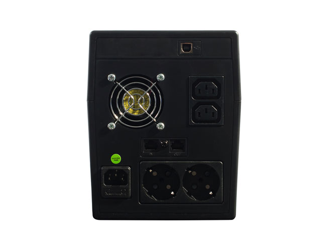 Источник бесперебойного питания 220В, 1500 ВА, (900 Вт), встроенный АКБ 9Ач, 2 шт, время резерва 3 мин., холодный старт, графический дисплей, связь и управление ПК по USB. Встроенный&nbsp;&nbsp;стабилизатор (диапазон сети 160-290В),&nbsp;&nbsp; защита от всплесков напряжения, защита от перегрузки