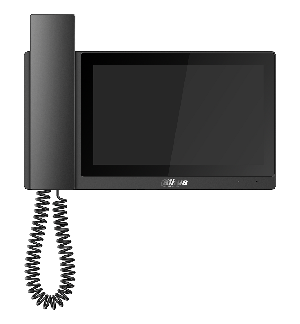 Монитор видеодомофона IP 7-и дюймовый, с трубкой, черный, 1024x600 разрешение