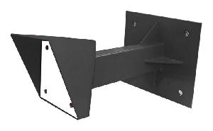 Настенная стойка для считывателя, вынос от стены - 30 см, труба 30х60 мм, защитный кожух 150х250мм с диэлектрической пластиной, электрический клеммник, 4 усиливающие косынки