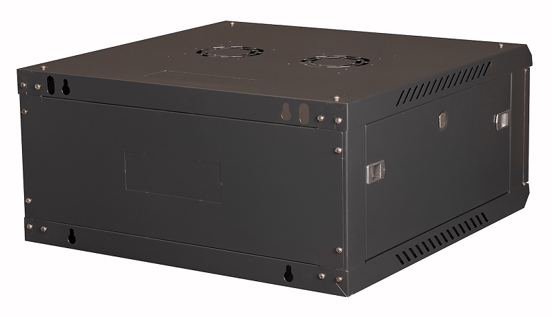 Шкаф 19" телекоммуникационный настенный, 4U 280х600х600 мм, дверь стекло, черный