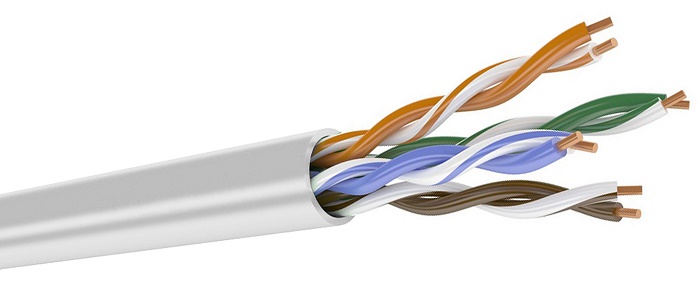 Кабель кат.5е, 4 пары U/UTP, жила 0,51 (+/- 0,01), PVCLS нг(А)-LSLTx, белый, коробка 305