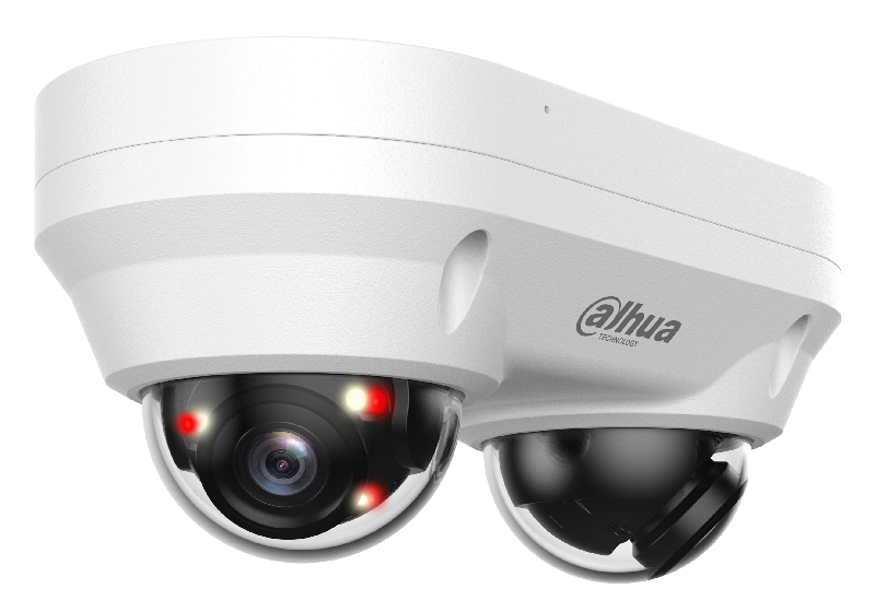 2х уличная купольная IP-видеокамера с ИИ, 1 канал: 1/2.7"" 4Мп CMOS, 4Мп@25 к/с, 0.006 лк @F1.6, 2.8мм, ИК-подсветка 30м, Led-подсветка: 20м, 2 канал: 1/2.7"" 4Мп CMOS, 4Мп@25 к/с, 0.006 лк @F1.6, 2.8мм, ИК-подсветка 30м, Led-подсветка: 20м, Сжатие H.265/H.264/MJPEG/H.265+/H.264+; WDR 120дБ. Видеоаналитика: SMD plus, охрана периметра. Интерфейсы: microSD до 256Гб, тревожные вх/вых: 1/1; аудиовх/вых: 1/1, встроенный микрофон. Защита: IP67, IK10; питание: DC12В/PoE+; корпус: металл