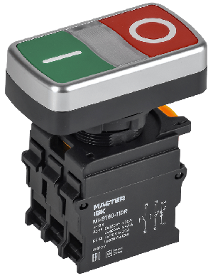 Кнопка "I-O" с подсветкой d=22мм 1NO+1NC MASTER IEK