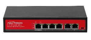 6-портовый неуправляемый коммутатор с функцией PoE; 4*10/100Base-TX PoE port(Data/Power); 2*10/100Base-TX uplink RJ45 port(Data); Полоса пропускания 1.6Гбит/с; MAX 48Вт (AC100-240В); Встроенный БП AC100~240В 50-60Гц 0.6A; -10~+55°C; 5%~90% RH Без конденсата; IP30