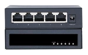 Коммутатор неуправляемый, 4*10/100Мбит/с PoE (af/at), 1*100Мбит/с RJ45, 1* DC52V/0.92A, PoE бюджет 48W