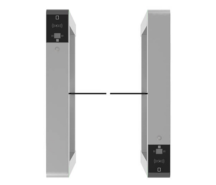 Скоростной Турникет распашной (левый и правый модуль). Режим антипаника. Материал корпуса - нержавеющая сталь, материал створок - акрил. Ширина прохода 900мм высота створок 875мм. Питание AC 110 ~ 240В.